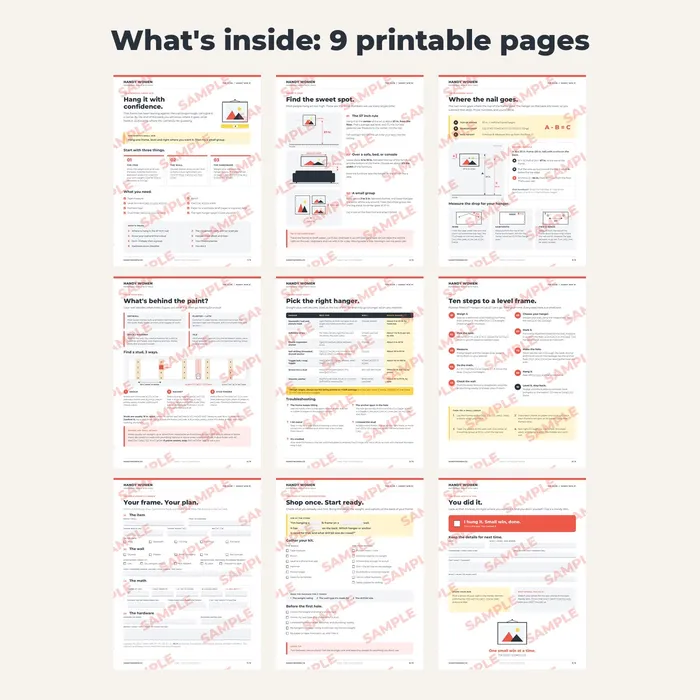 Handy Win 01, Hang It With Confidence printable guide